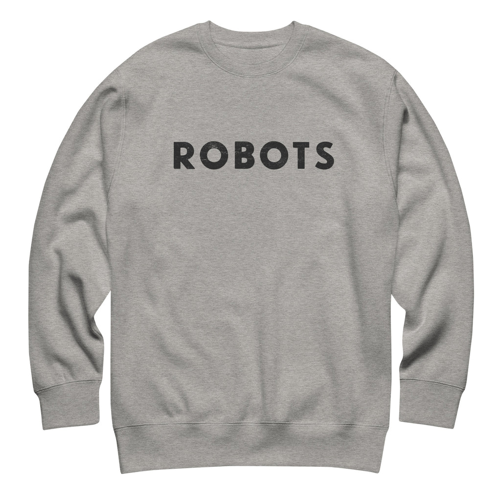 Robots vintage graphic, printed on a SodaPop Cool crew sweatshirt.