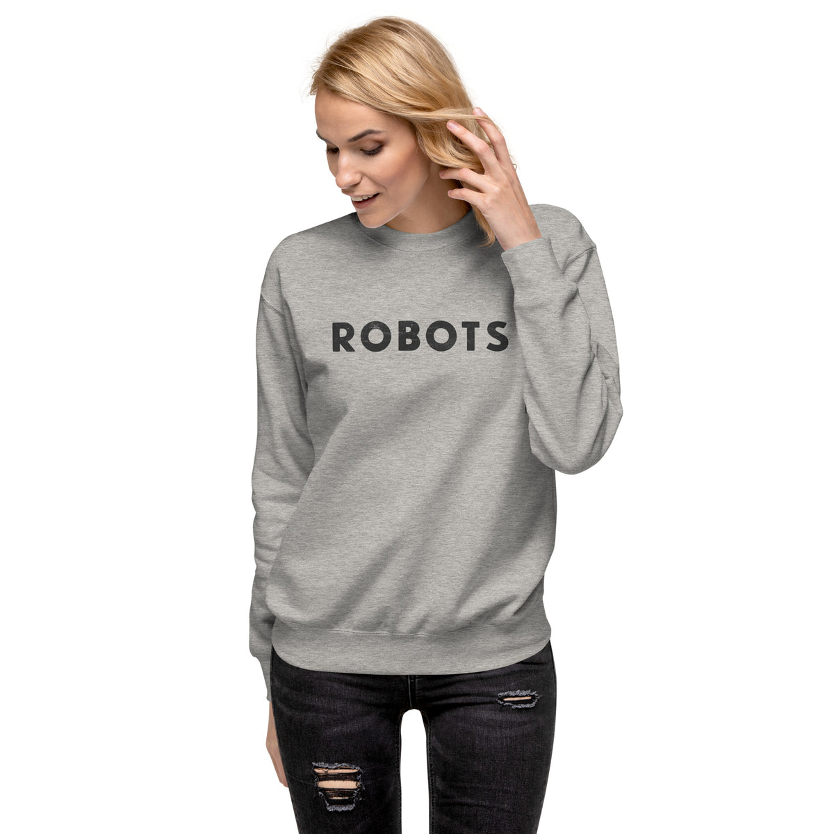 Robots vintage graphic, printed on a SodaPop Cool crew sweatshirt.