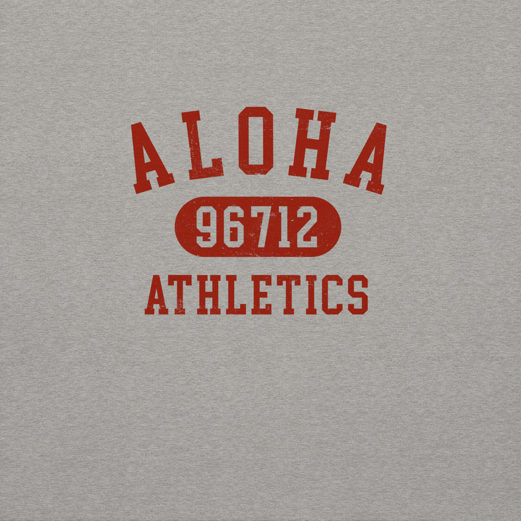 Aloha Hawaii Athletics 96712 vintage graphic, printed on a SodaPop Cool crew sweatshirt.