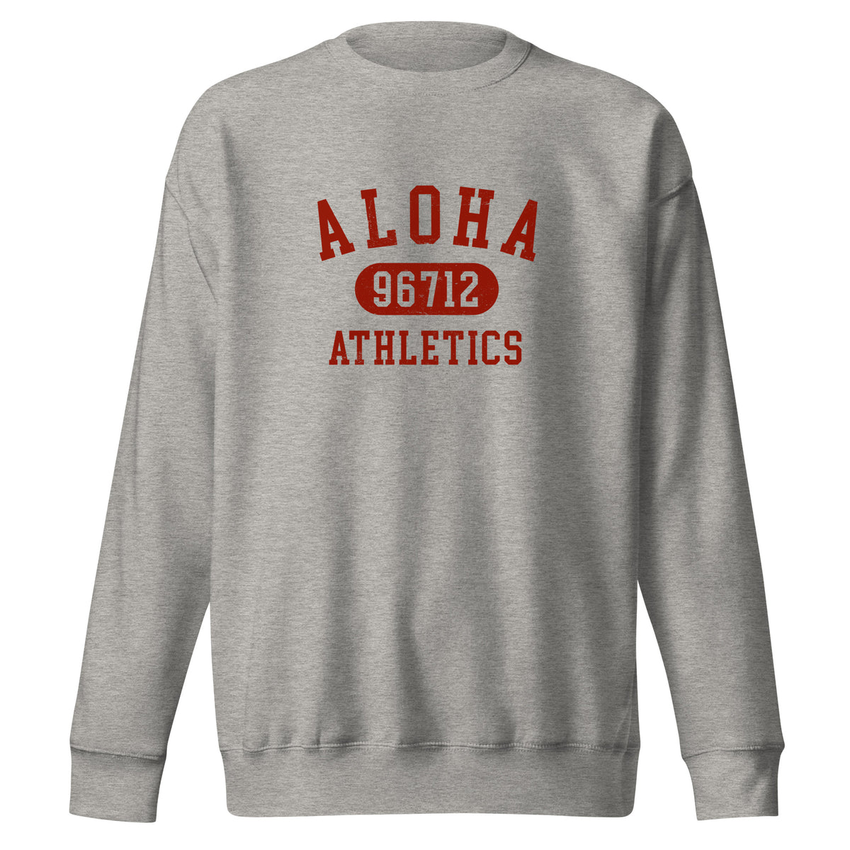 Aloha Hawaii Athletics 96712 vintage graphic, printed on a SodaPop Cool crew sweatshirt.
