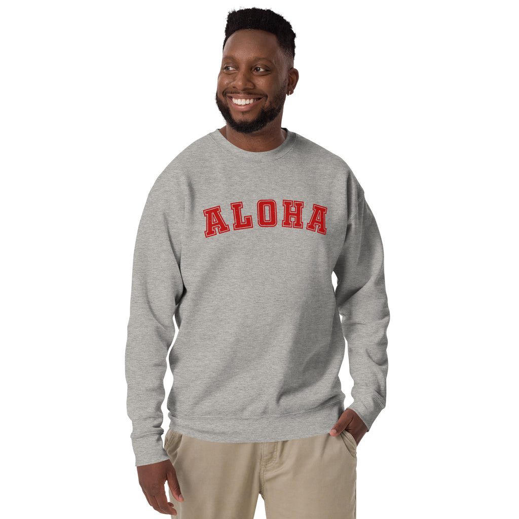 Aloha Hawaii Block vintage graphic, printed on a SodaPop Cool crew sweatshirt.