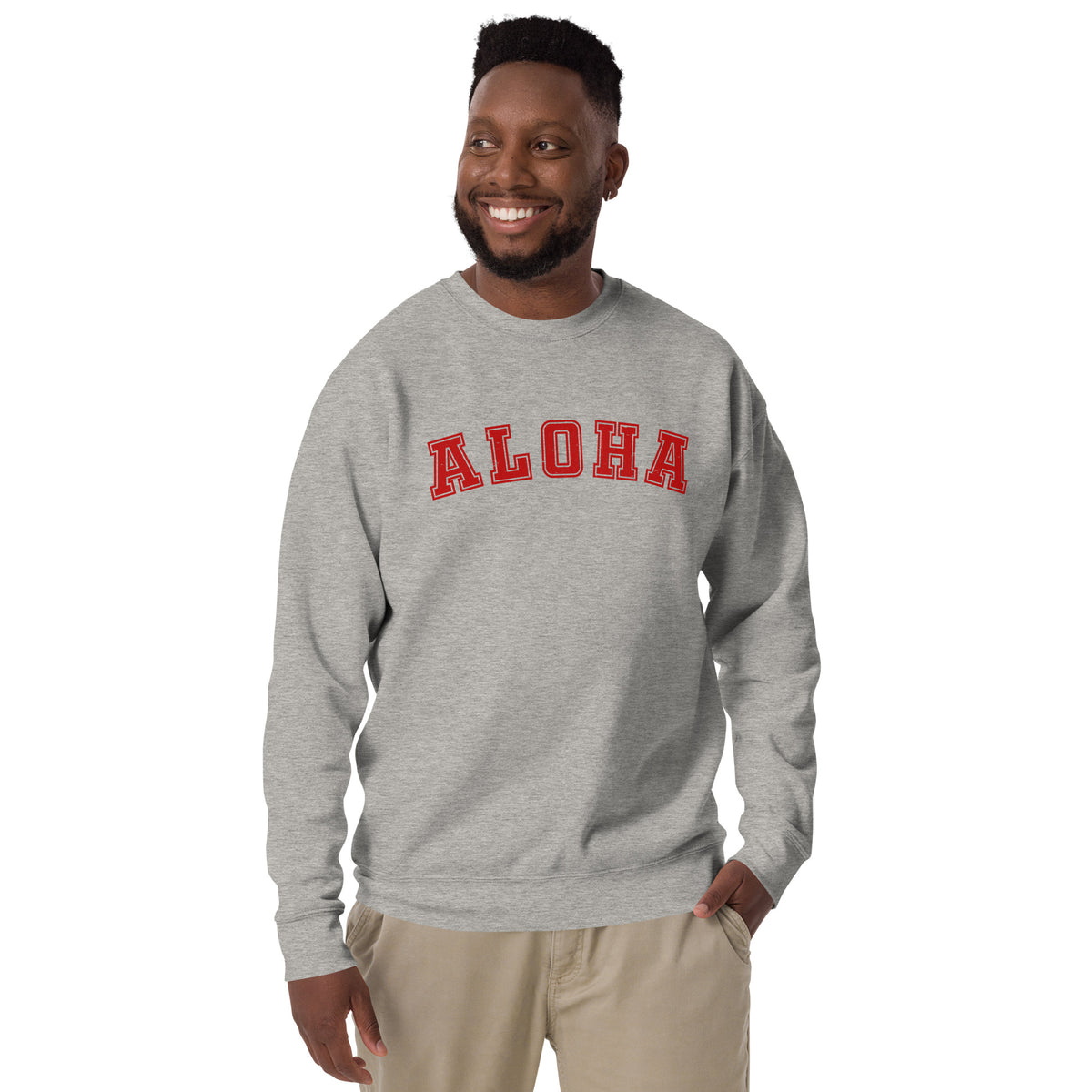 Aloha Hawaii Block vintage graphic, printed on a SodaPop Cool crew sweatshirt.