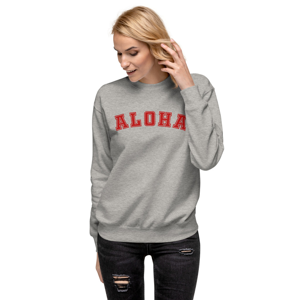 Aloha Hawaii Block vintage graphic, printed on a SodaPop Cool crew sweatshirt.