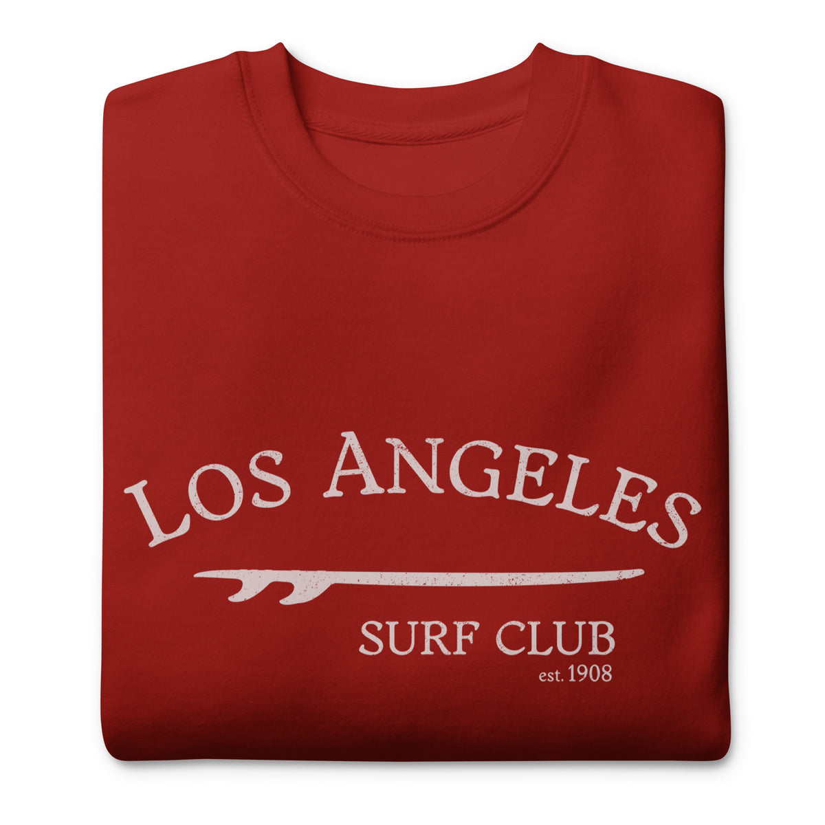Los Angeles California Surf Club vintage graphic, printed on a SodaPop Cool crew sweatshirt.