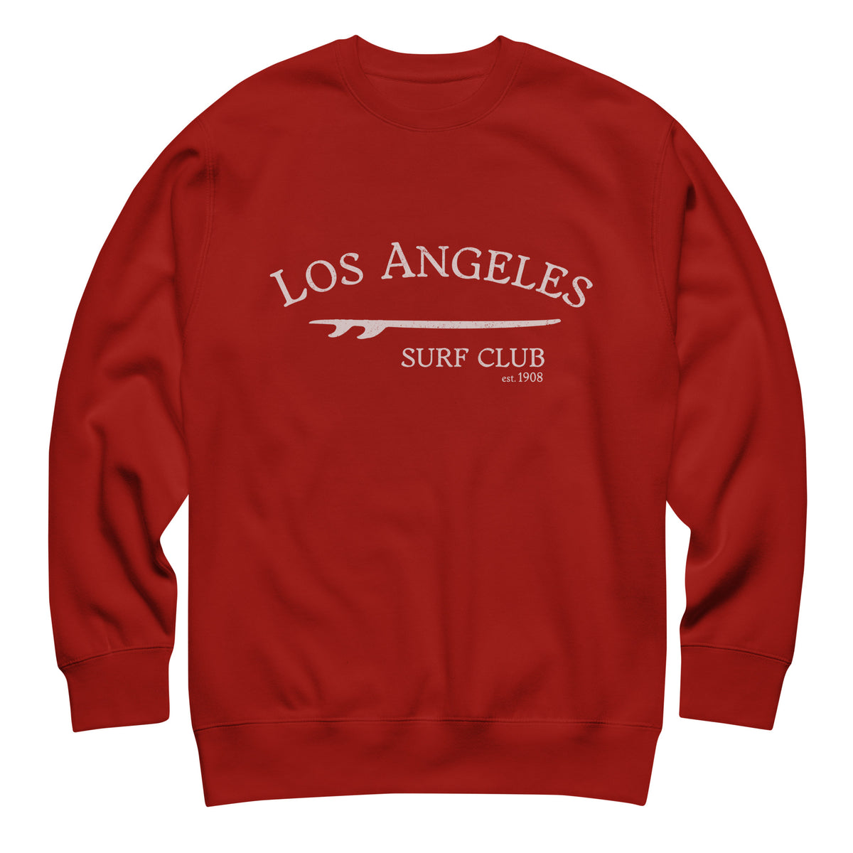 Los Angeles California Surf Club vintage graphic, printed on a SodaPop Cool crew sweatshirt.