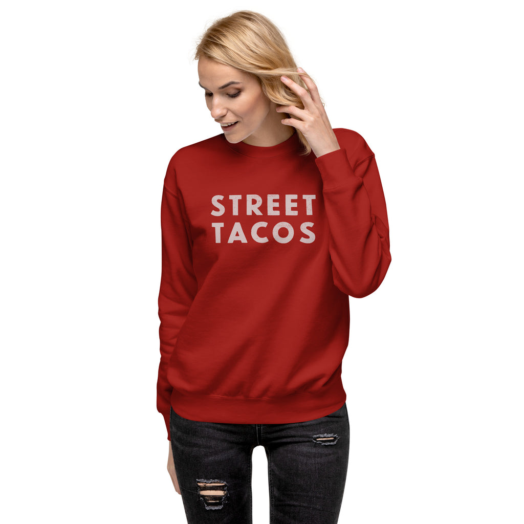 Street Tacos vintage graphic, printed on a SodaPop Cool crew sweatshirt.