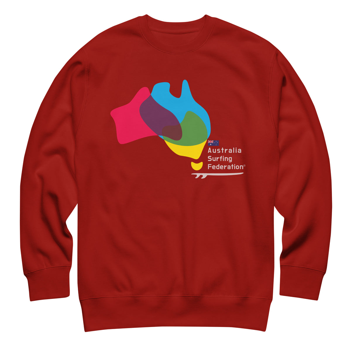 Australia Surfing Federation vintage graphic, printed on a SodaPop Cool crew sweatshirt.