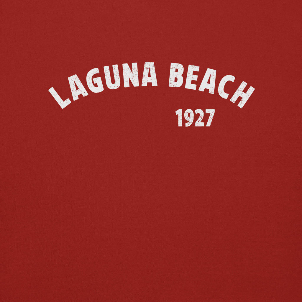 Laguna Beach 1927 California vintage graphic, printed on a SodaPop Cool crew sweatshirt.