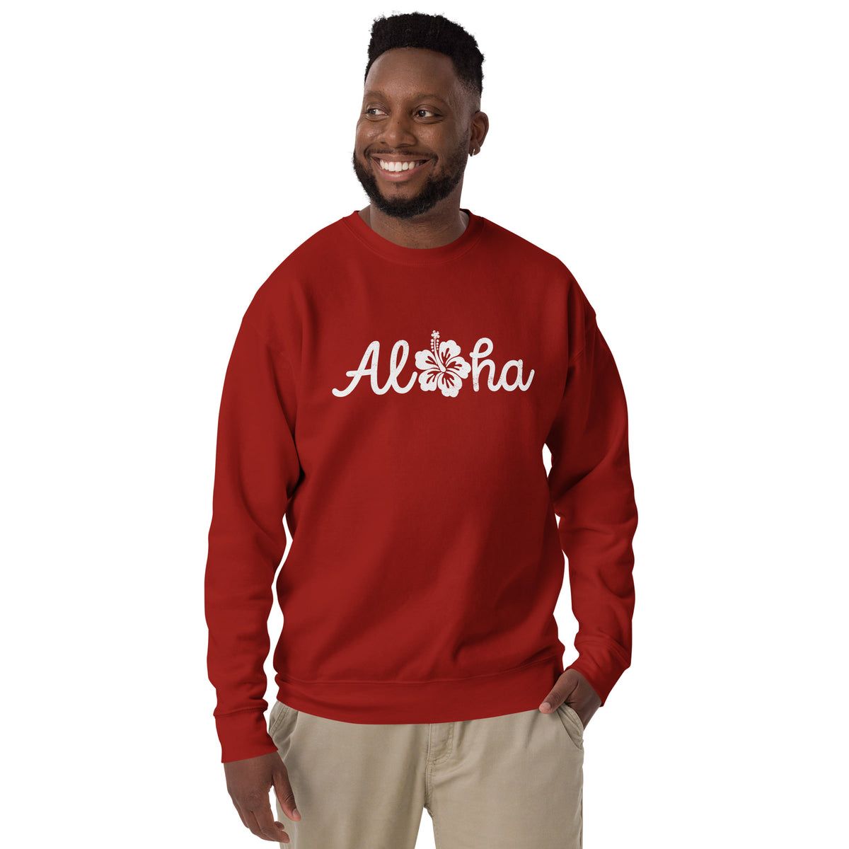 Aloha Hawaii Hibiscus Flower vintage graphic, printed on a SodaPop Cool crew sweatshirt.
