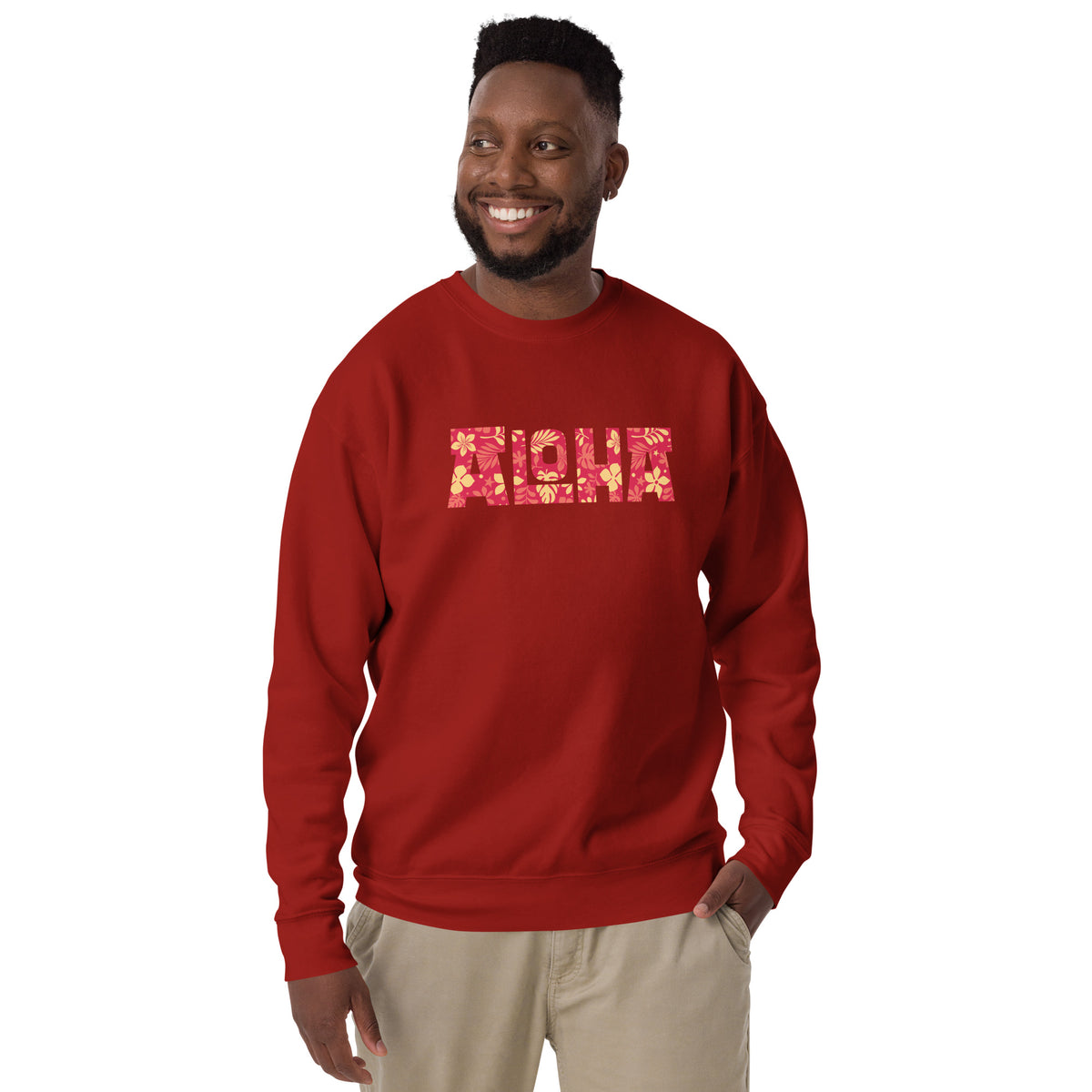 Aloha Hawaii Billboard Flowers vintage graphic, printed on a SodaPop Cool crew sweatshirt.