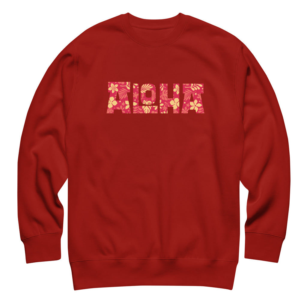 Aloha Hawaii Billboard Flowers vintage graphic, printed on a SodaPop Cool crew sweatshirt.