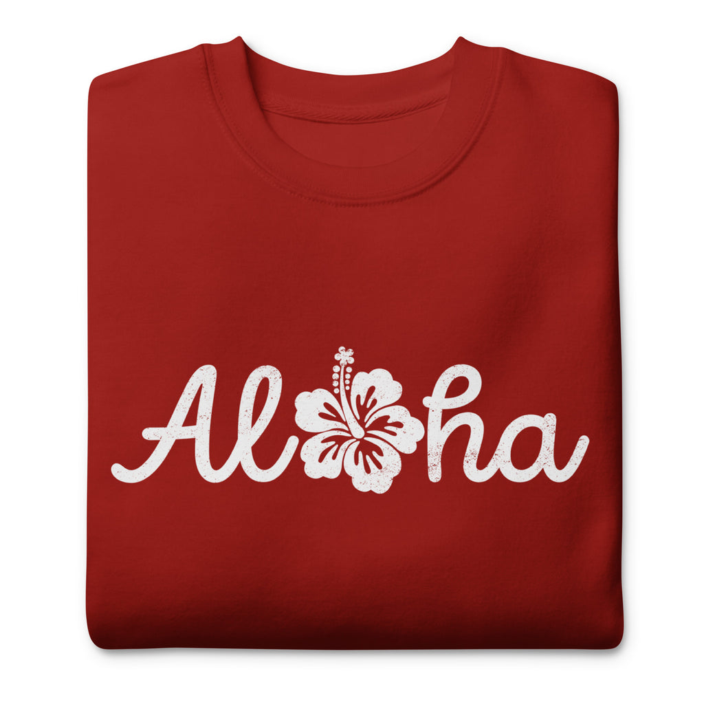 Aloha Hawaii Hibiscus Flower vintage graphic, printed on a SodaPop Cool crew sweatshirt.
