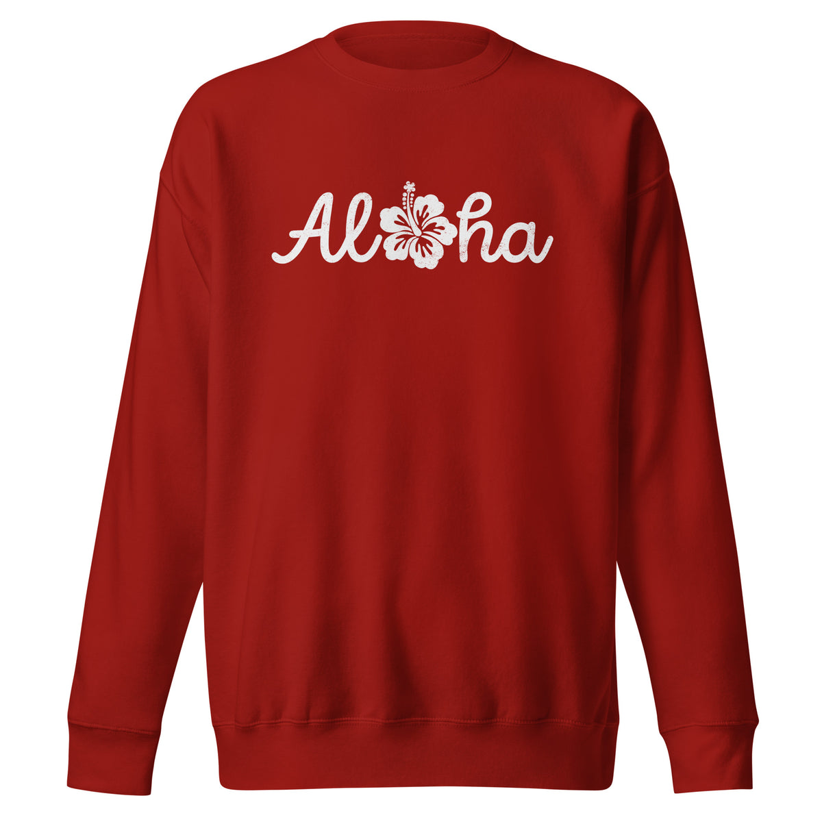 Aloha Hawaii Hibiscus Flower vintage graphic, printed on a SodaPop Cool crew sweatshirt.