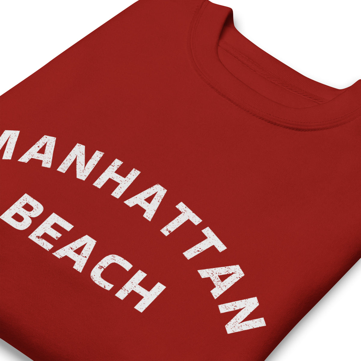 Manhattan Beach California vintage graphic, printed on a SodaPop Cool crew sweatshirt.