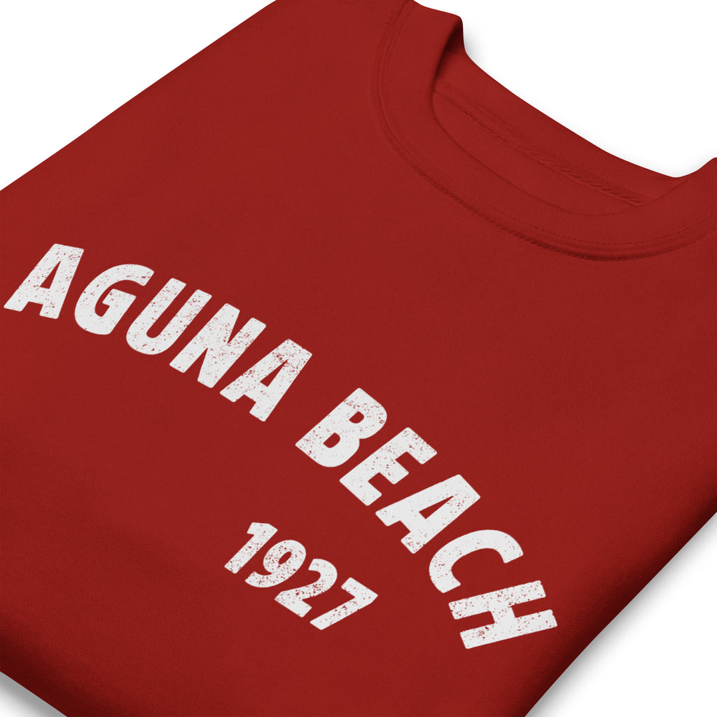 Laguna Beach 1927 California vintage graphic, printed on a SodaPop Cool crew sweatshirt.