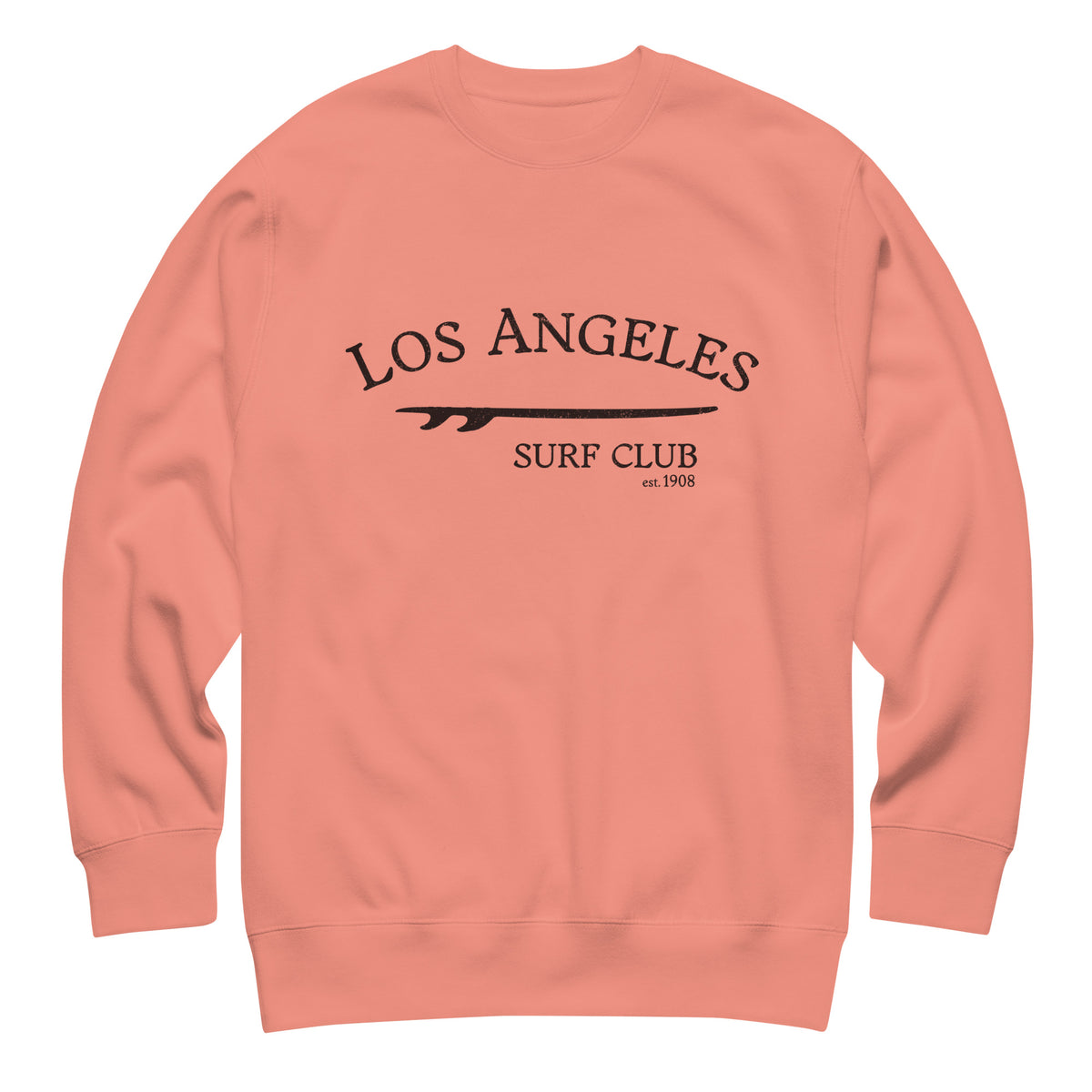 Los Angeles California Surf Club vintage graphic, printed on a SodaPop Cool crew sweatshirt.