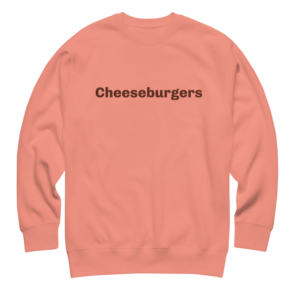 Cheeseburgers vintage graphic, printed on a SodaPop Cool crew sweatshirt.