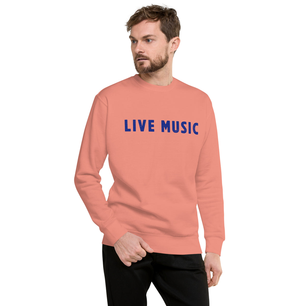 Live Music vintage graphic, printed on a SodaPop Cool crew sweatshirt.