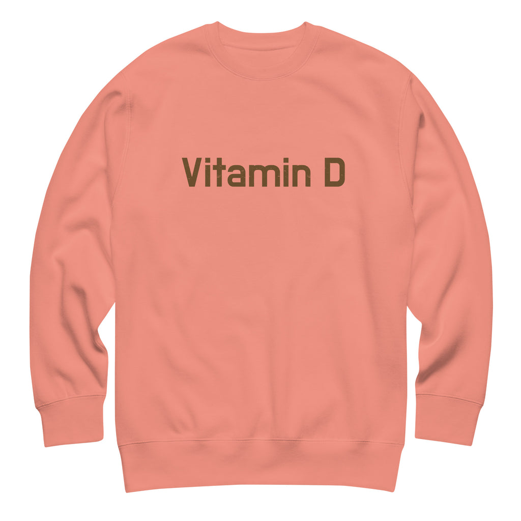 Vitamin D vintage graphic, printed on a SodaPop Cool crew sweatshirt.