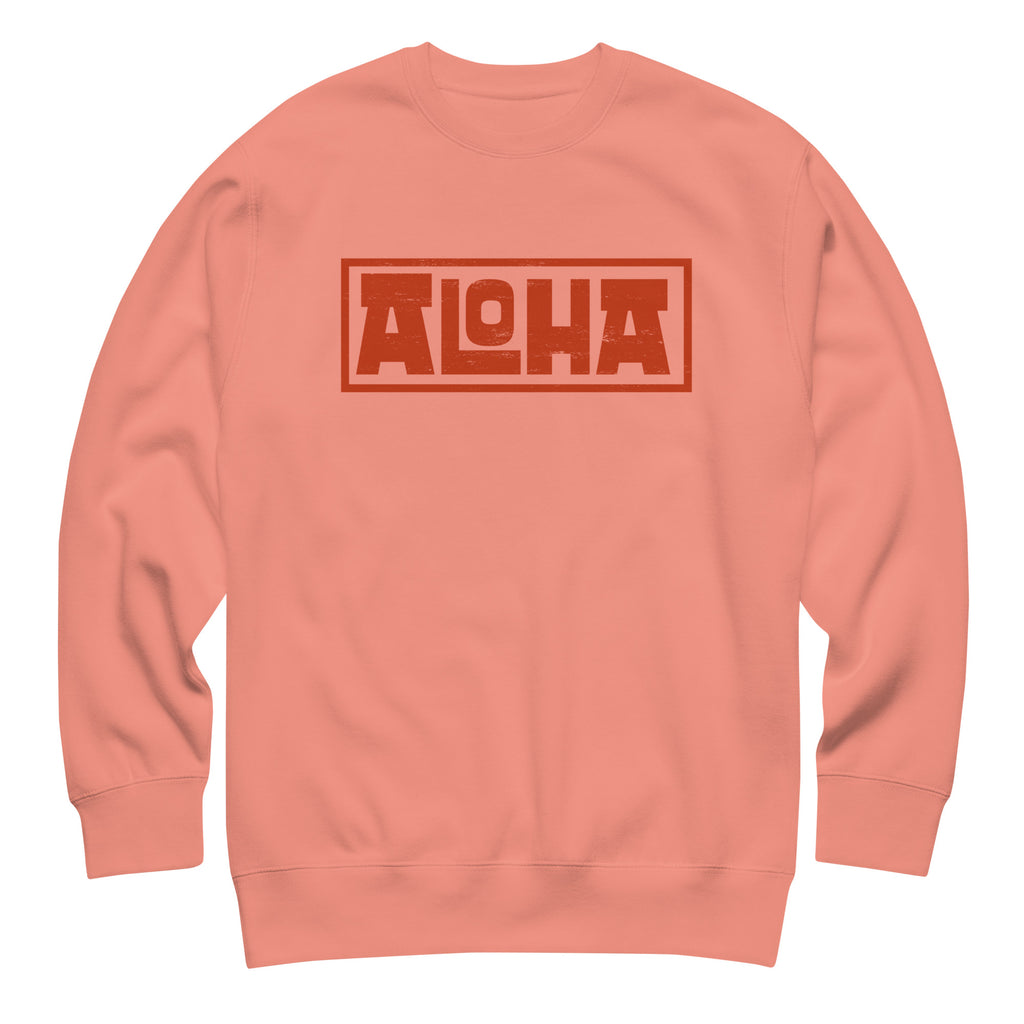 Aloha Hawaii Billboard vintage graphic, printed on a SodaPop Cool crew sweatshirt.