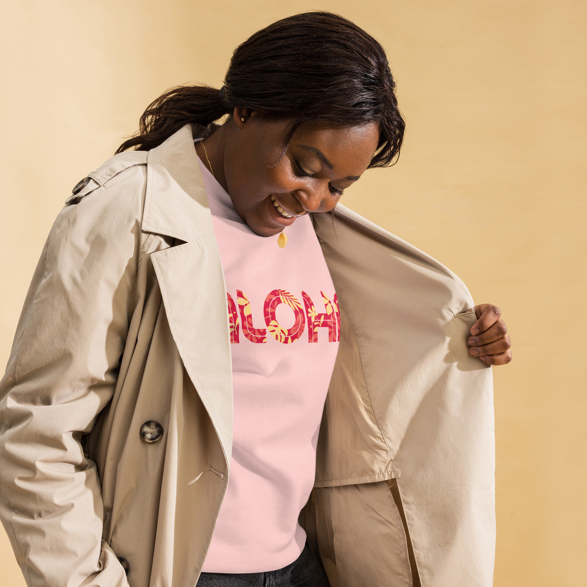 Aloha Hawaii Flowers Print vintage graphic, printed on a SodaPop Cool crew sweatshirt.