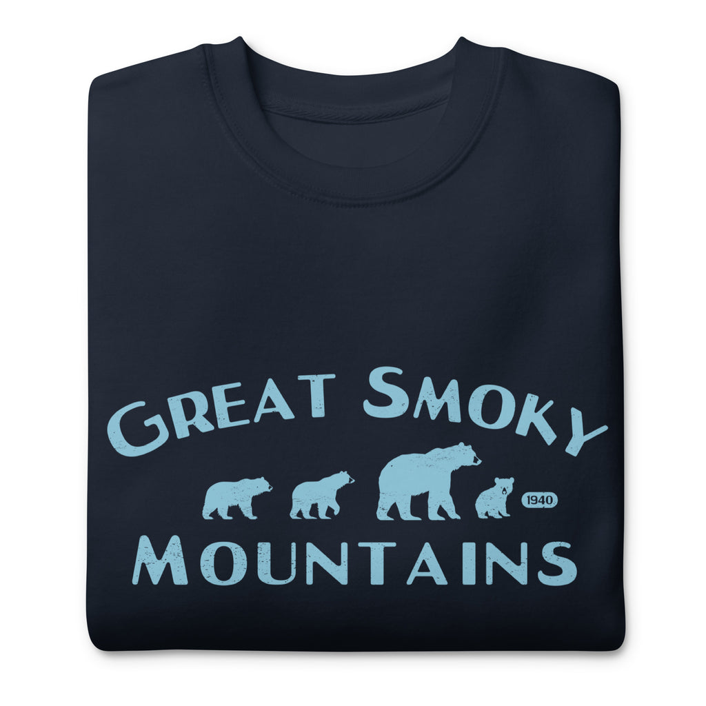 Great Smoky Mountains Park Bears vintage graphic, printed on a SodaPop Cool crew sweatshirt.