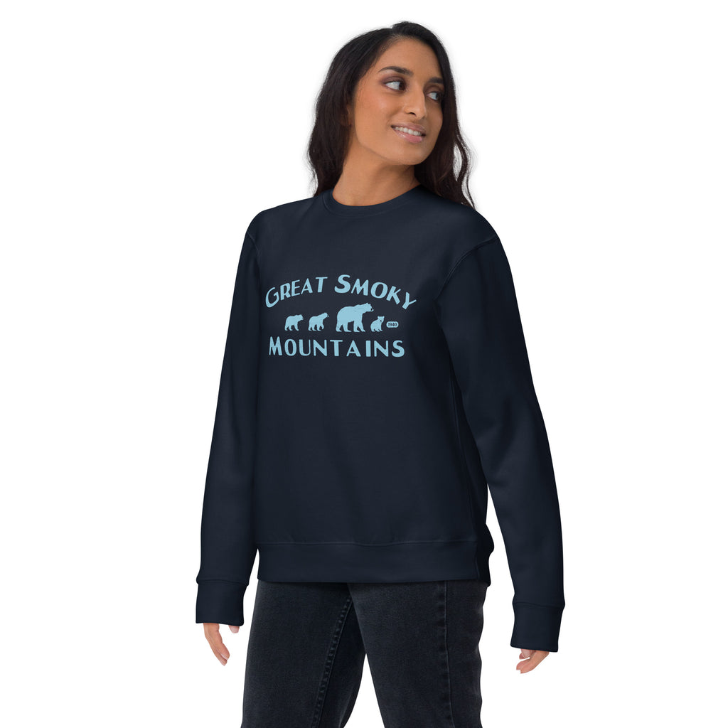 Great Smoky Mountains Park Bears vintage graphic, printed on a SodaPop Cool crew sweatshirt.