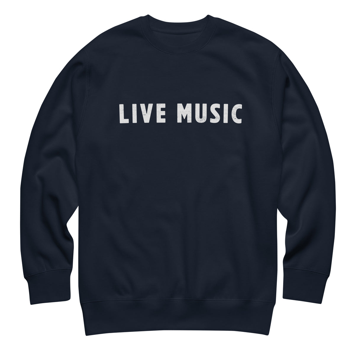 Live Music vintage graphic, printed on a SodaPop Cool crew sweatshirt.
