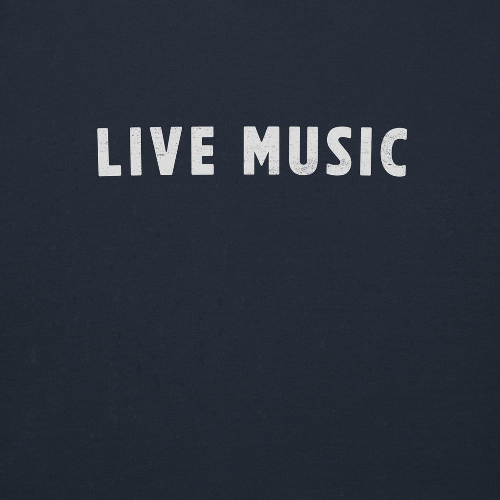 Live Music vintage graphic, printed on a SodaPop Cool crew sweatshirt.