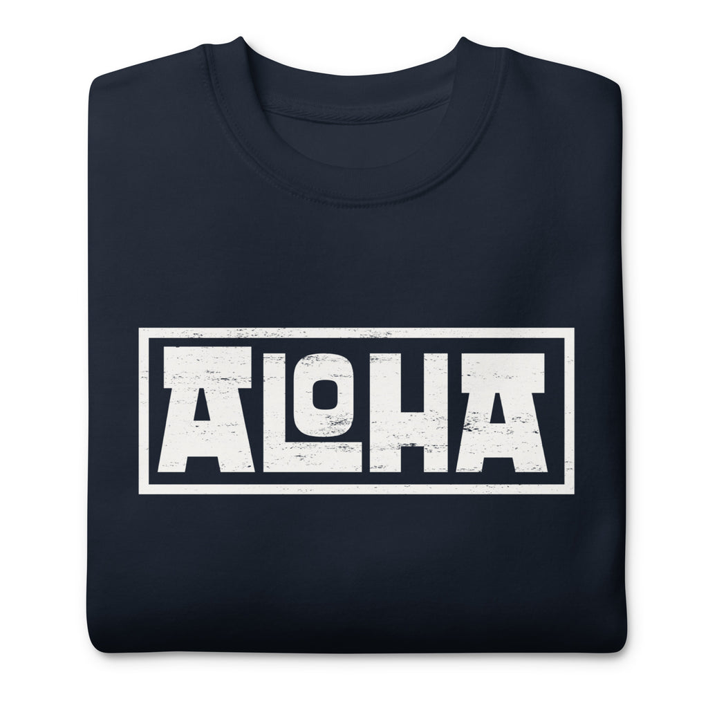 Aloha Hawaii Billboard vintage graphic, printed on a SodaPop Cool crew sweatshirt.
