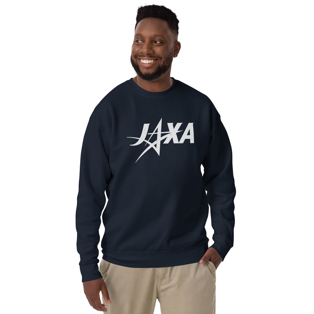 Japan Aerospace Exploration Agency (JAXA) vintage graphic, printed on a SodaPop Cool crew sweatshirt.