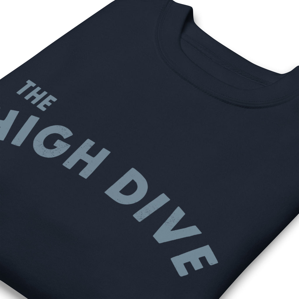 The High Dive vintage graphic, printed on a SodaPop Cool crew sweatshirt.