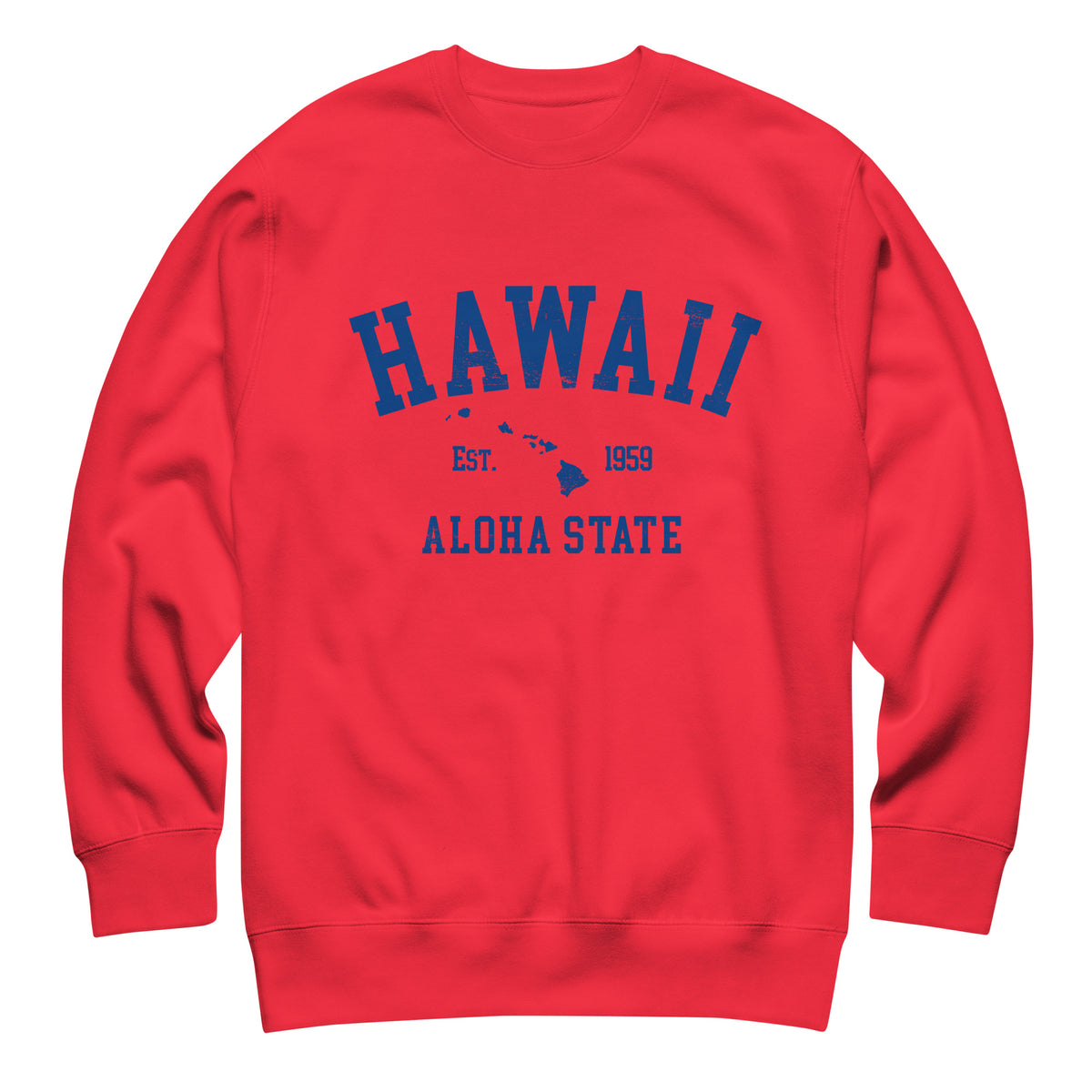 Aloha State of Hawaii vintage graphic, printed on a SodaPop Cool crew sweatshirt.