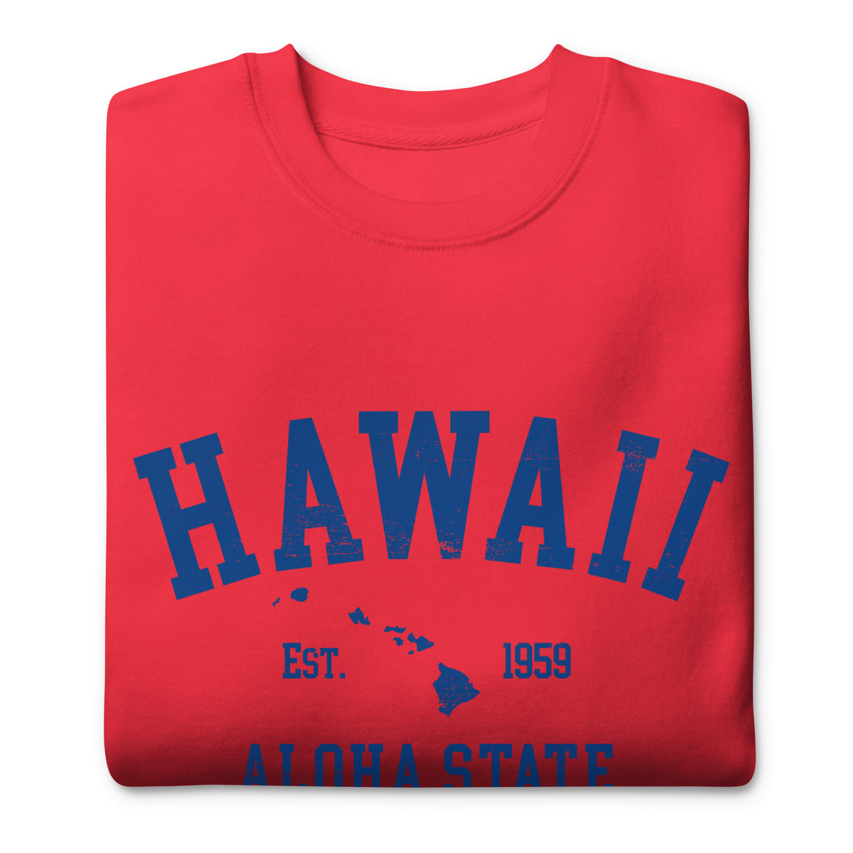 Aloha State of Hawaii vintage graphic, printed on a SodaPop Cool crew sweatshirt.