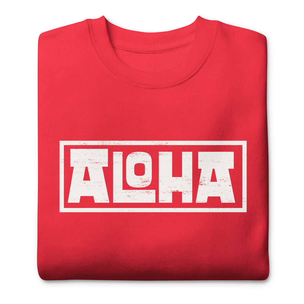 Aloha Hawaii Billboard vintage graphic, printed on a SodaPop Cool crew sweatshirt.