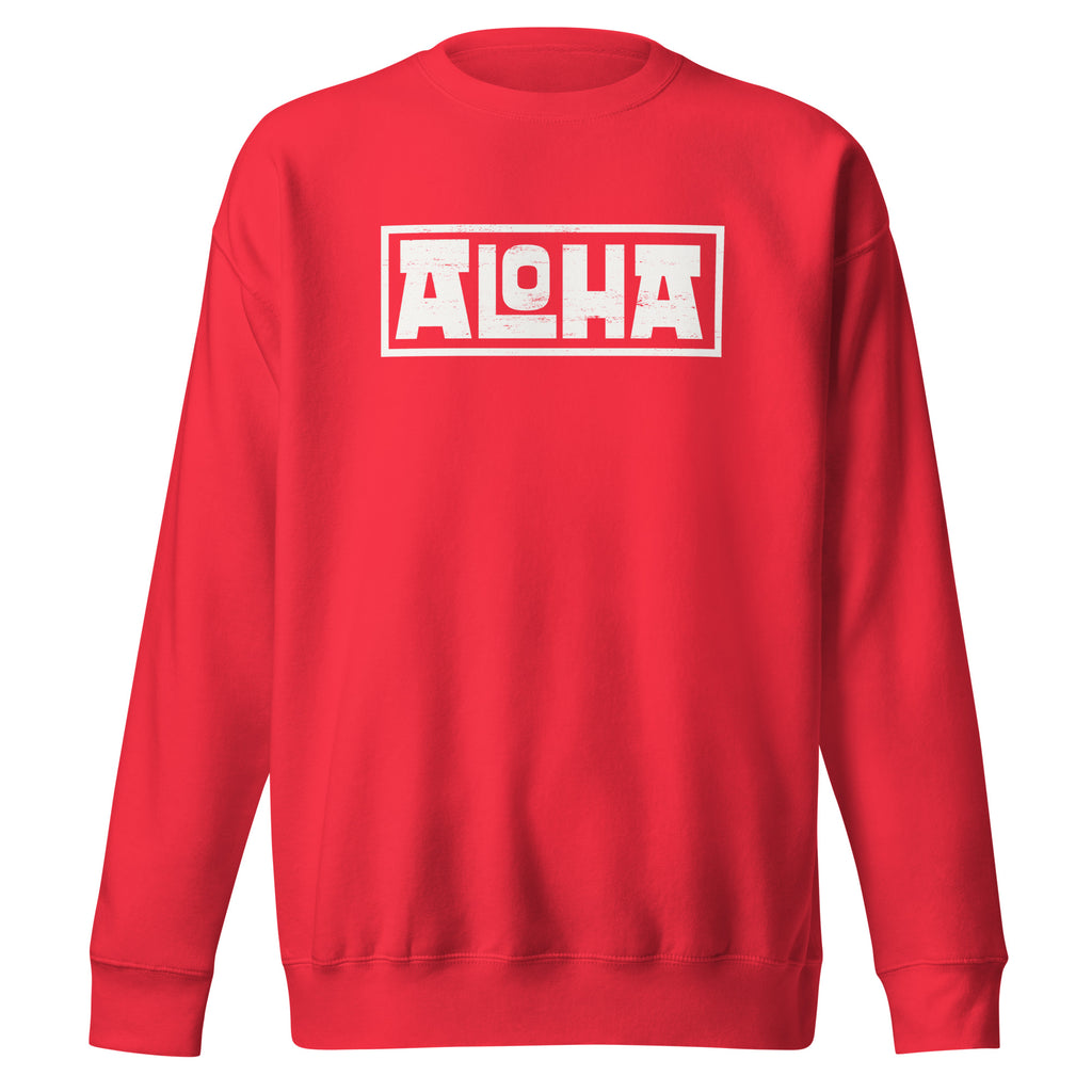 Aloha Hawaii Billboard vintage graphic, printed on a SodaPop Cool crew sweatshirt.