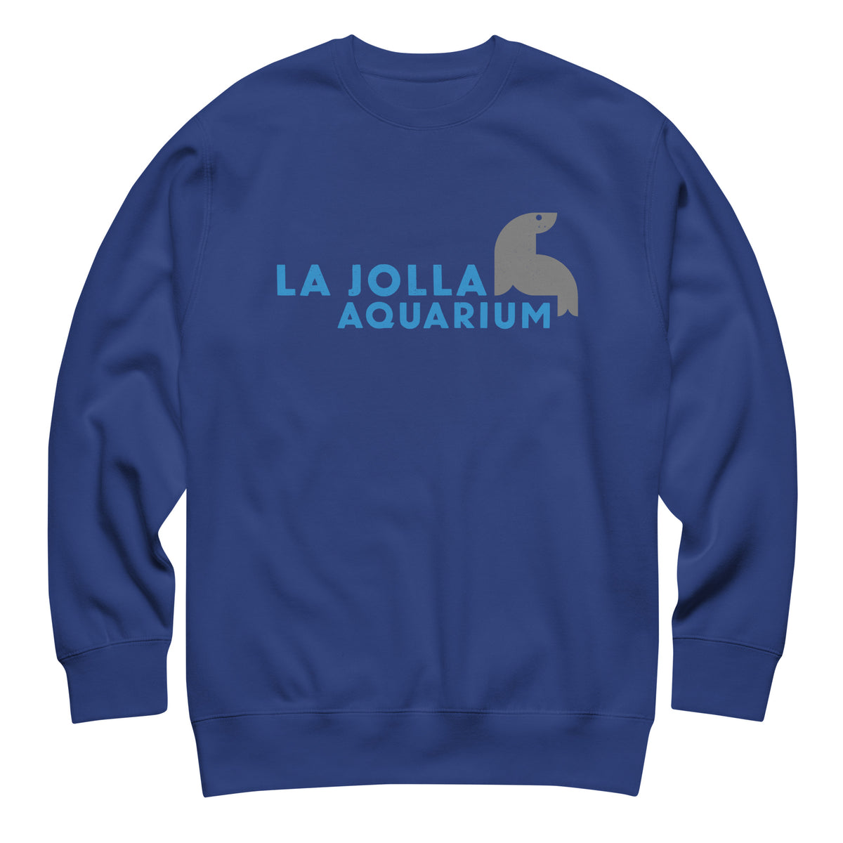 La Jolla Aquarium vintage graphic, printed on a SodaPop Cool crew sweatshirt.