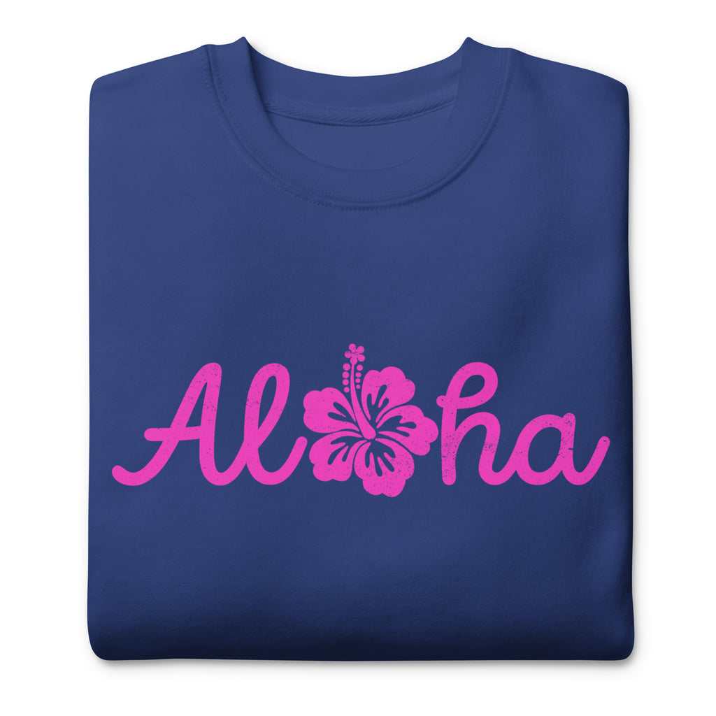 Aloha Hawaii Hibiscus Flower vintage graphic, printed on a SodaPop Cool crew sweatshirt.