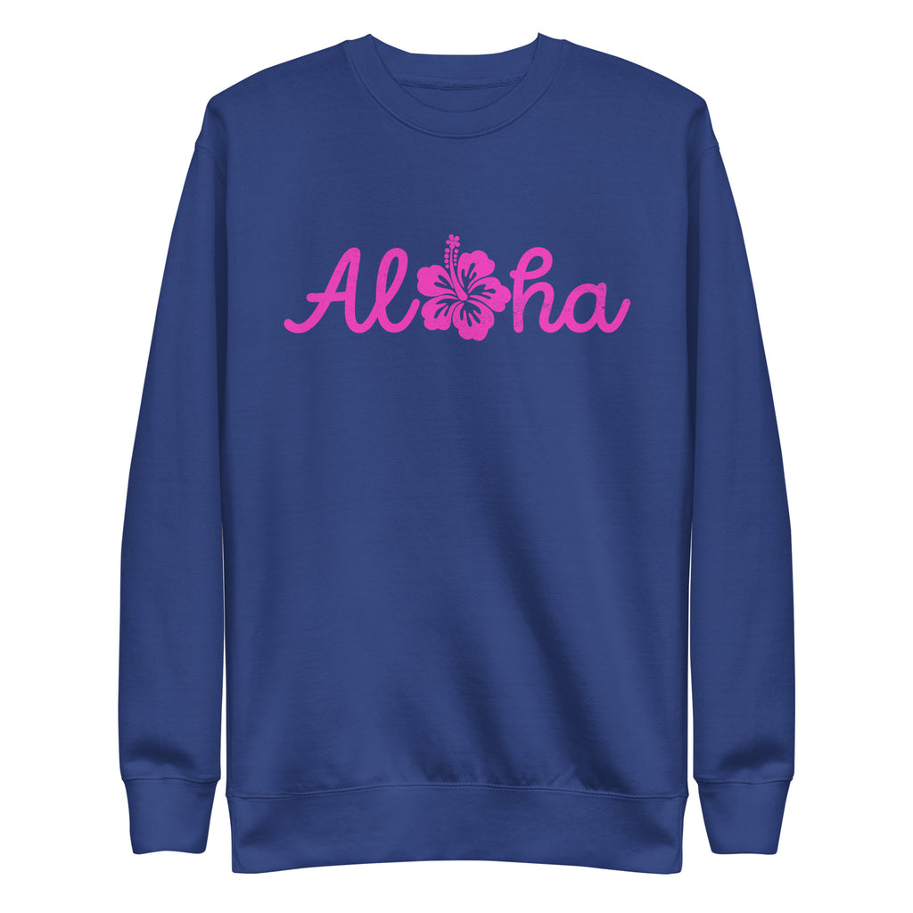 Aloha Hawaii Hibiscus Flower vintage graphic, printed on a SodaPop Cool crew sweatshirt.