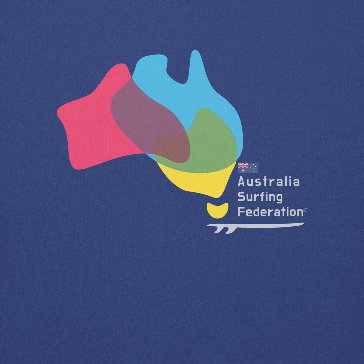 Australia Surfing Federation vintage graphic, printed on a SodaPop Cool crew sweatshirt.