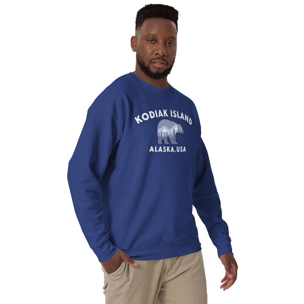 Kodiak Island Alaska Park Bear vintage graphic, printed on a SodaPop Cool crew sweatshirt.