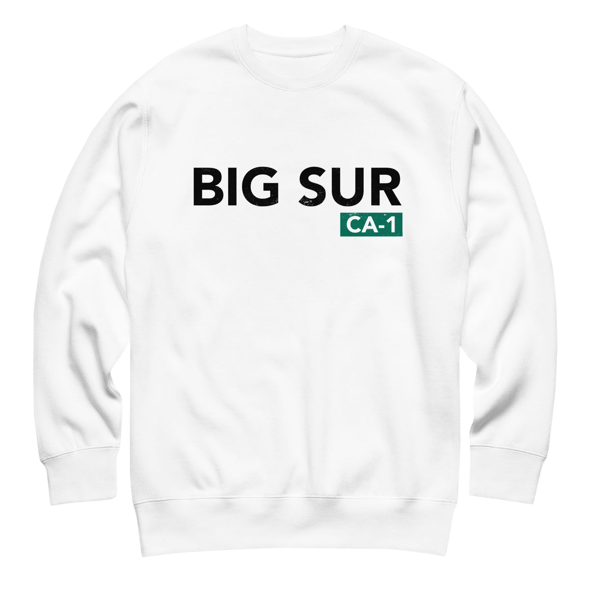 Big Sur CA-1 California vintage graphic, printed on a SodaPop Cool crew sweatshirt.