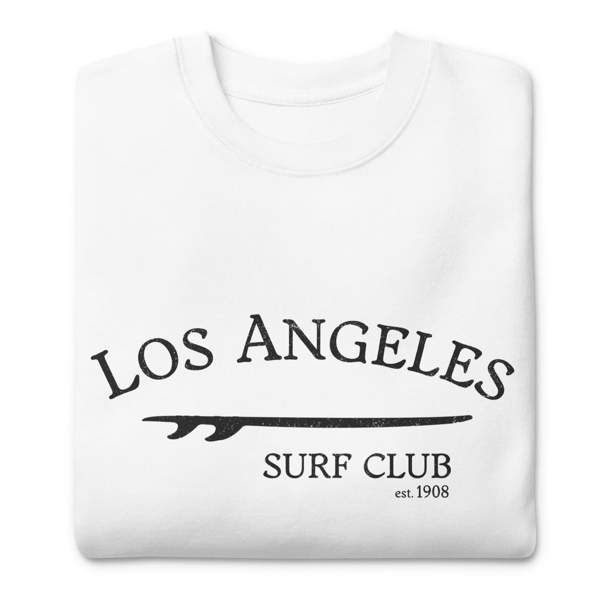 Los Angeles California Surf Club vintage graphic, printed on a SodaPop Cool crew sweatshirt.