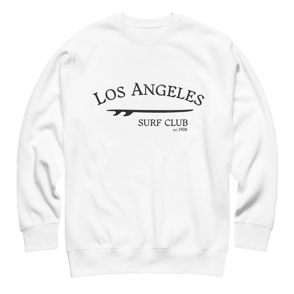 Los Angeles California Surf Club vintage graphic, printed on a SodaPop Cool crew sweatshirt.