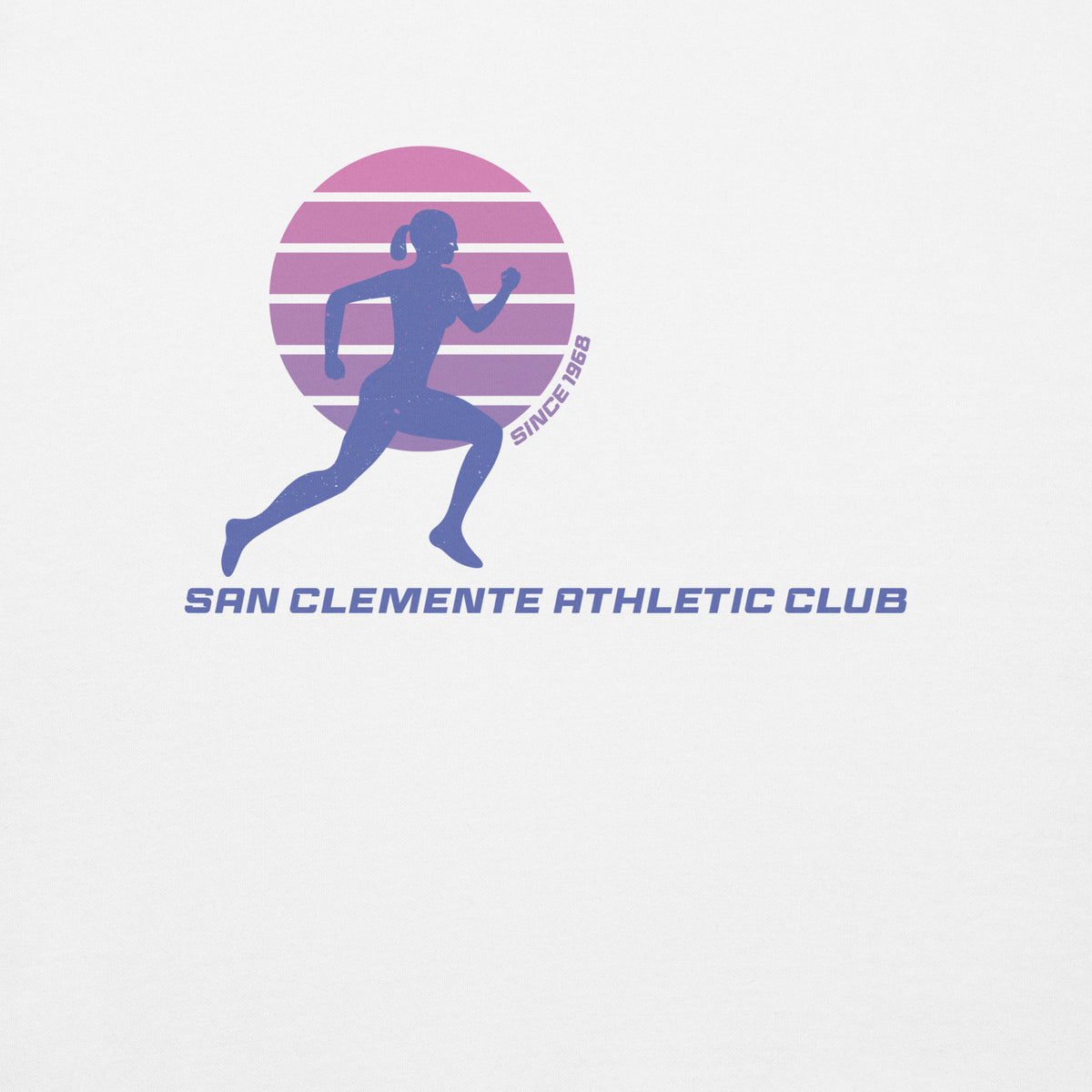 San Clemente Athletic Club vintage graphic, printed on a SodaPop Cool crew sweatshirt.