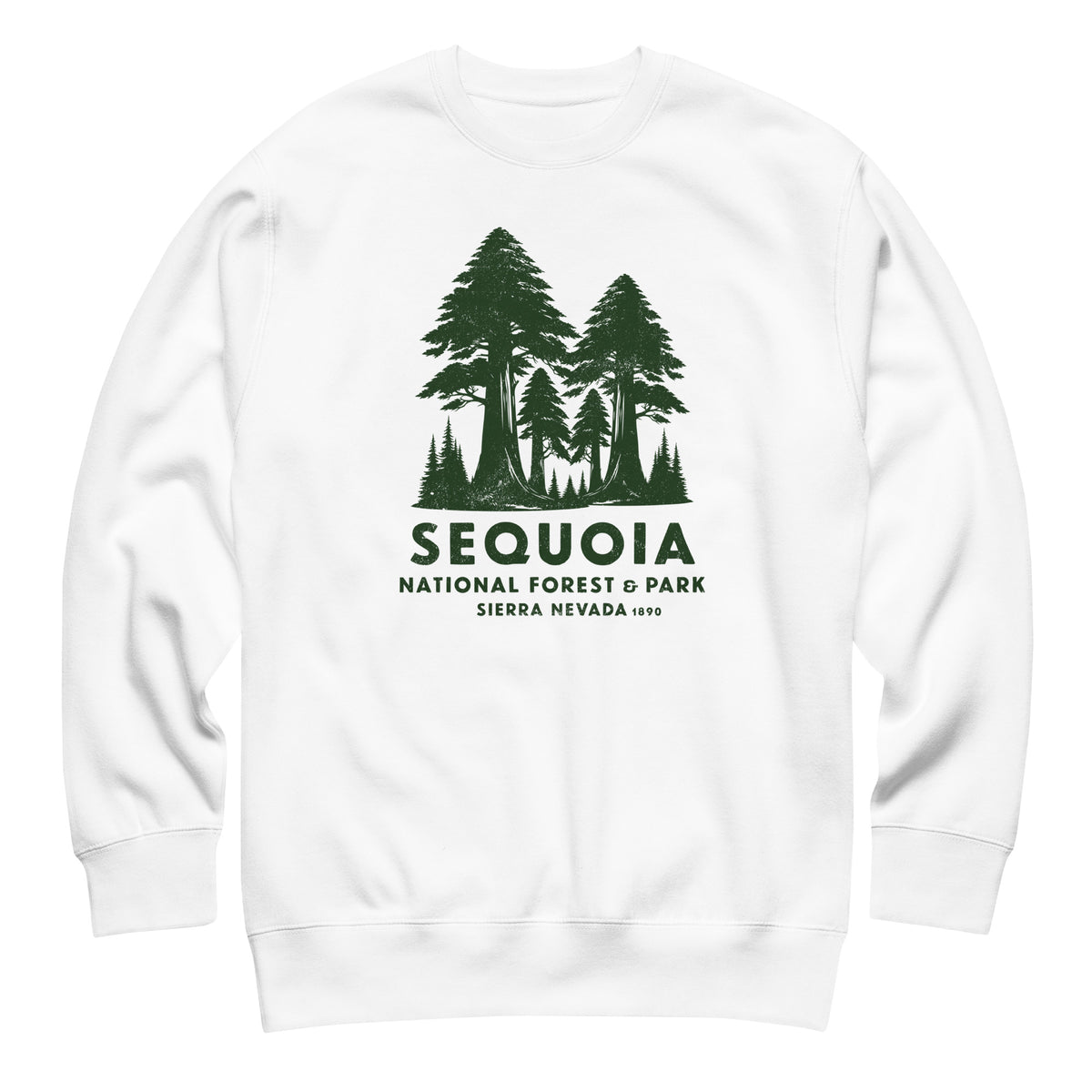 Sequoia Forest & Park California vintage graphic, printed on a SodaPop Cool crew sweatshirt.