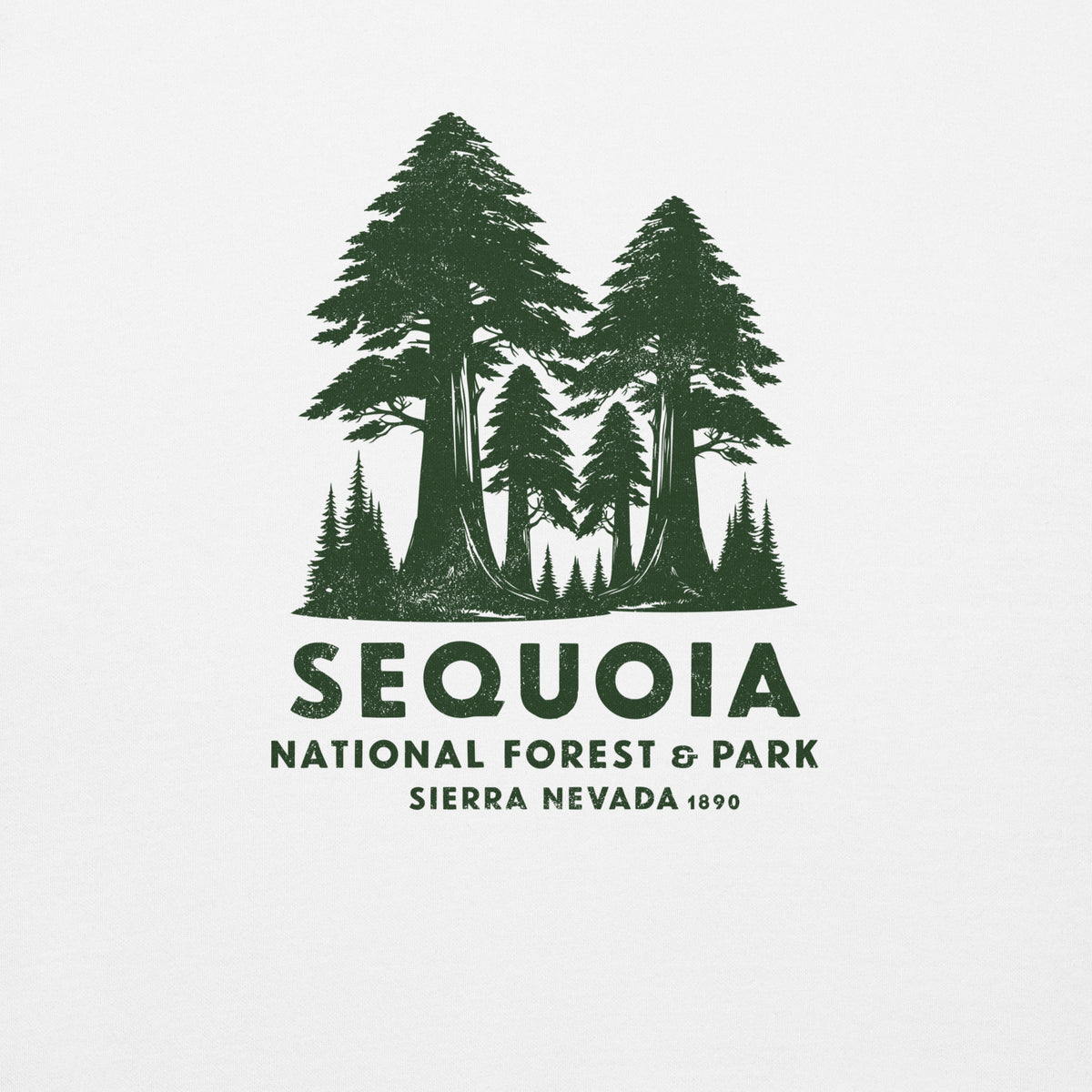 Sequoia Forest & Park California vintage graphic, printed on a SodaPop Cool crew sweatshirt.