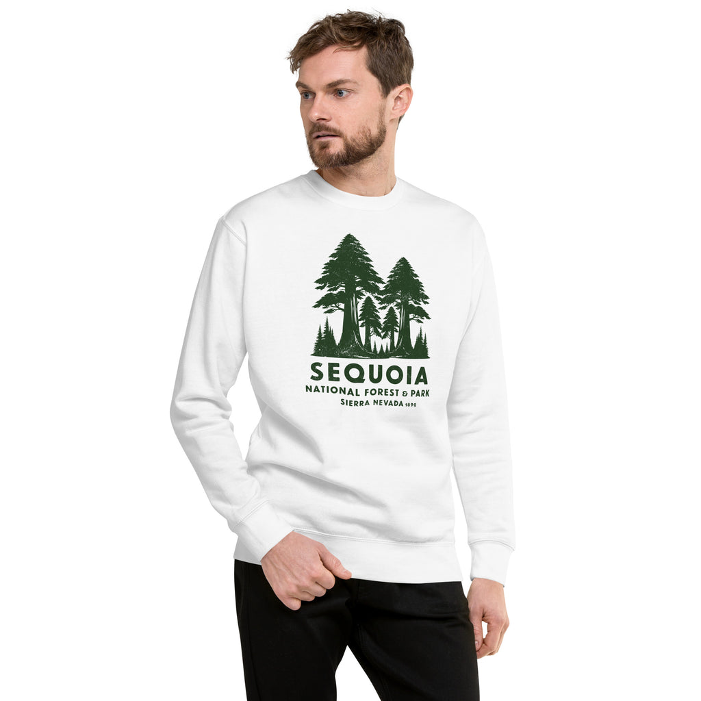 Sequoia Forest & Park California vintage graphic, printed on a SodaPop Cool crew sweatshirt.