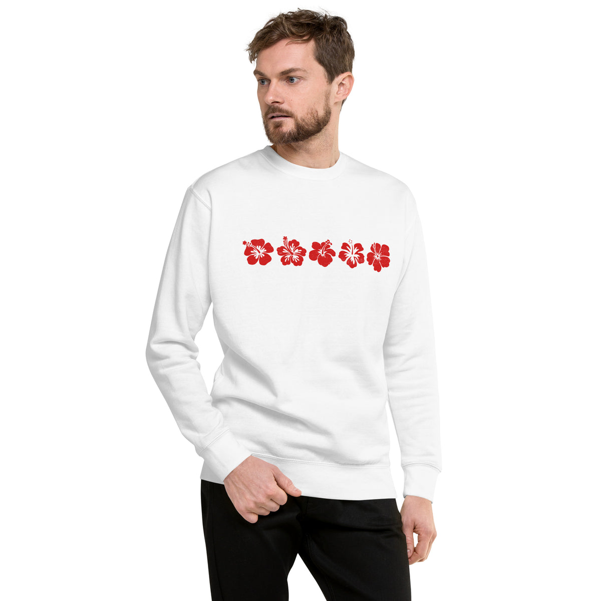 Aloha Hawaii Flowers vintage graphic, printed on a SodaPop Cool crew sweatshirt.