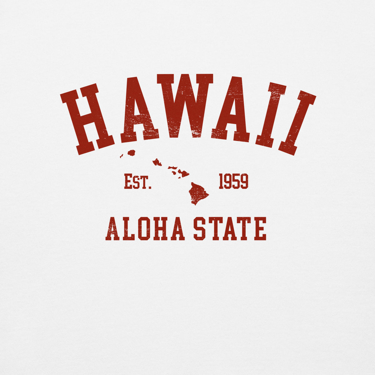 Aloha State of Hawaii vintage graphic, printed on a SodaPop Cool crew sweatshirt.